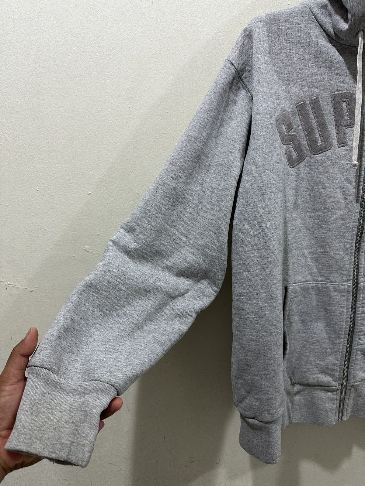 Supreme Distress Supreme Thermal Arc Logo Zipper Hoodies Size US L / EU 52-54 / 3 - 7 Thumbnail