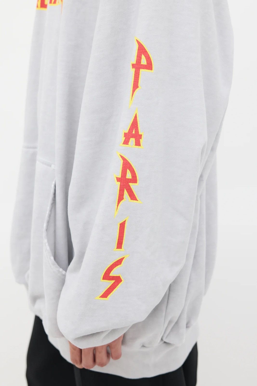 Balenciaga Grey Metal Print Balenciaga Paris Hoodie Size US L / EU 52-54 / 3 - 2 Thumbnail