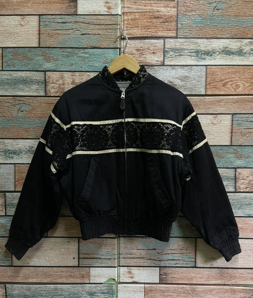 Nicole Club Vintage Nicole Club Lace Trim Gingham Lined Cropped Jacket Size M / US 6-8 / IT 42-44 - 1 Thumbnail