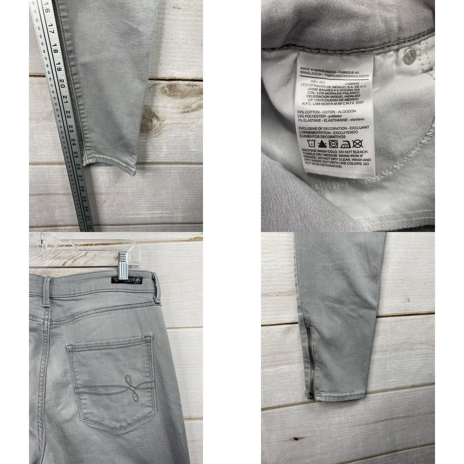 Denizen DENIZEN Levi's Jeans Skinny High Rise Sz 10 W30 Gray Stretch Denim - 5-Pocket Slim City Womens Jeans Set Size 32" / US 10 / IT 46 - 8 Thumbnail