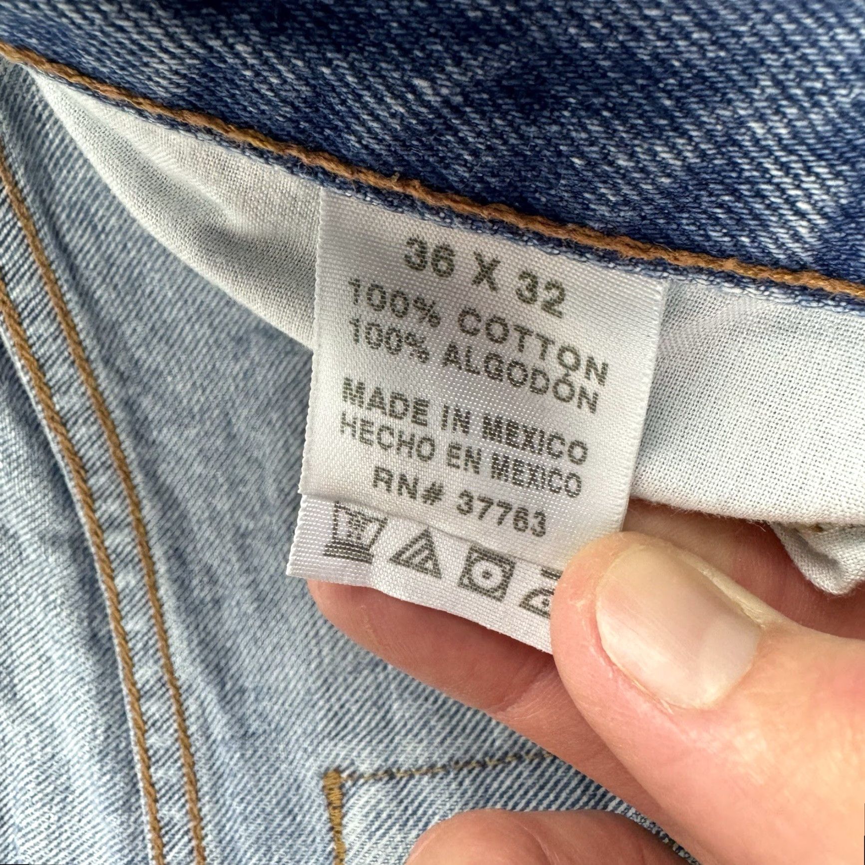 Perry Ellis VINTAGE Perry Ellis Baggy Jeans Men 36x32 Blue Punk Grunge 90s Y2K Jeans Hipster Straight Jeans Mens Size US 36 / EU 52 - 5 Thumbnail