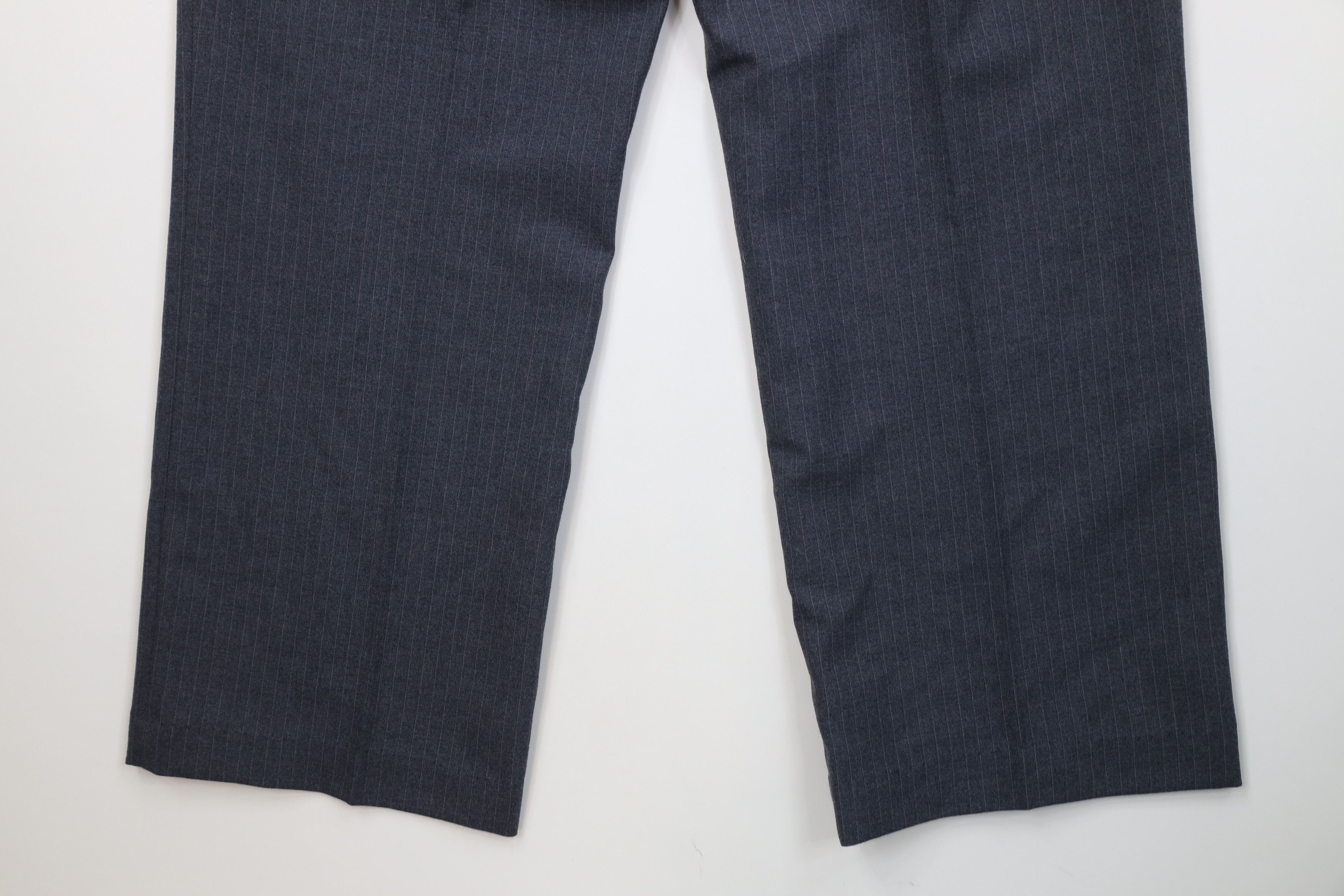 Vintage Vintage 70s Streetwear Pinstriped Knit Wide Leg Chino Pants Size US 38 / EU 54 - 10 Thumbnail