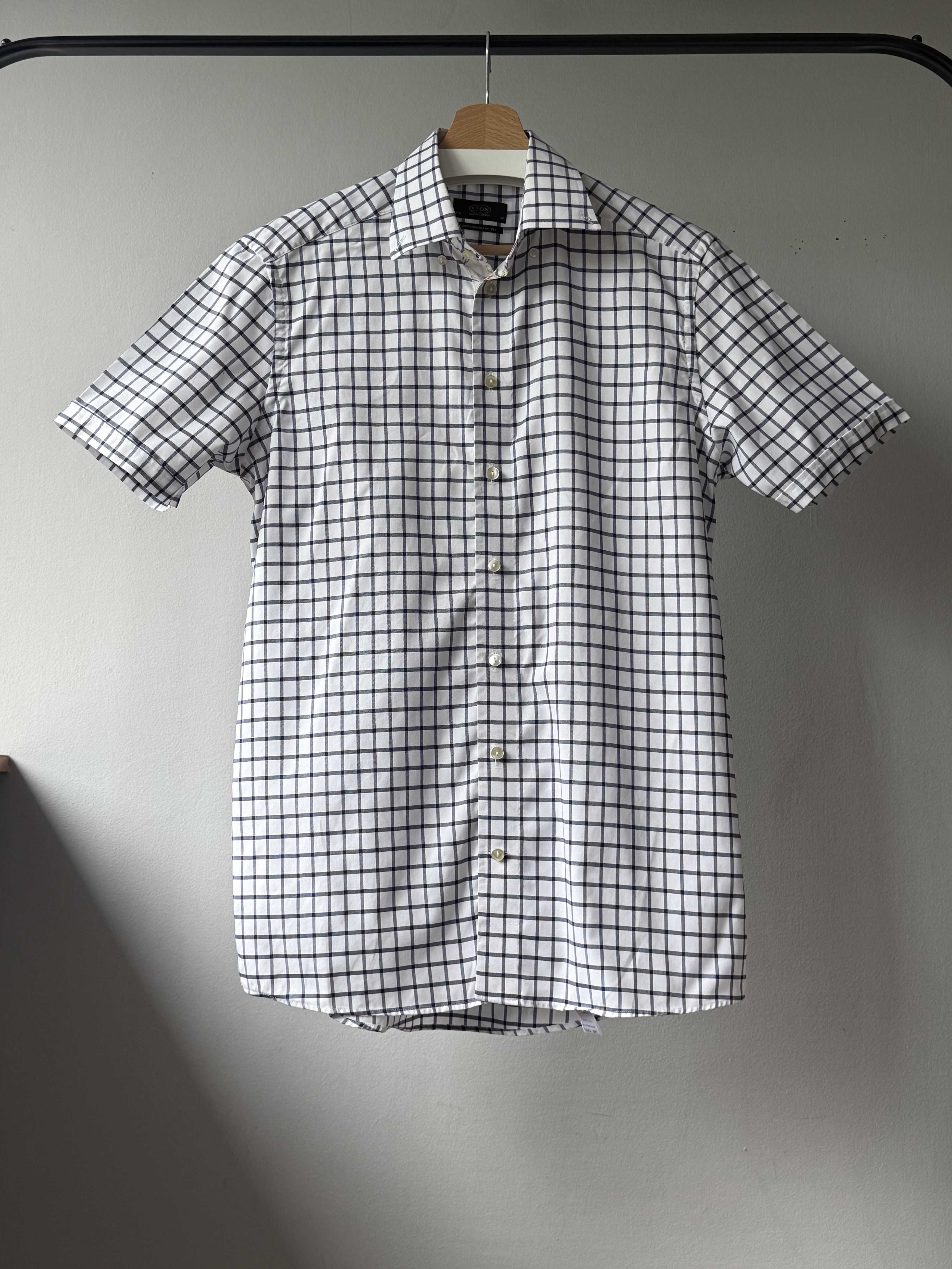 Eton Eton Ganghester 1928 Contemporary Fit Plaid Floral S/S Shirt Size US M / EU 48-50 / 2 - 1 Thumbnail