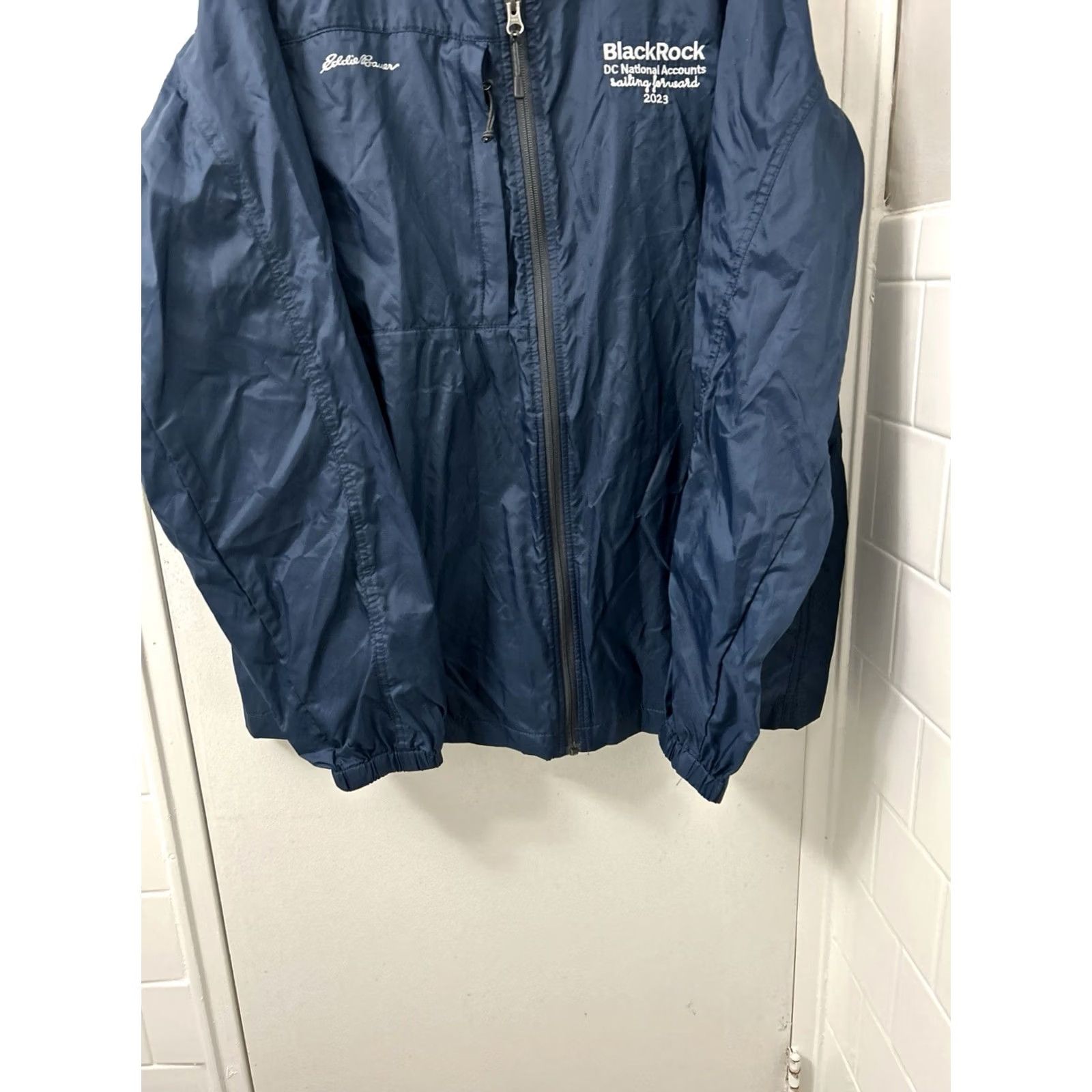 Eddie Bauer Eddie Bauer Rain Jacket Mens L Blue Lightweight Full Zip YKK Pockets Hooded Size US L / EU 52-54 / 3 - 3 Thumbnail