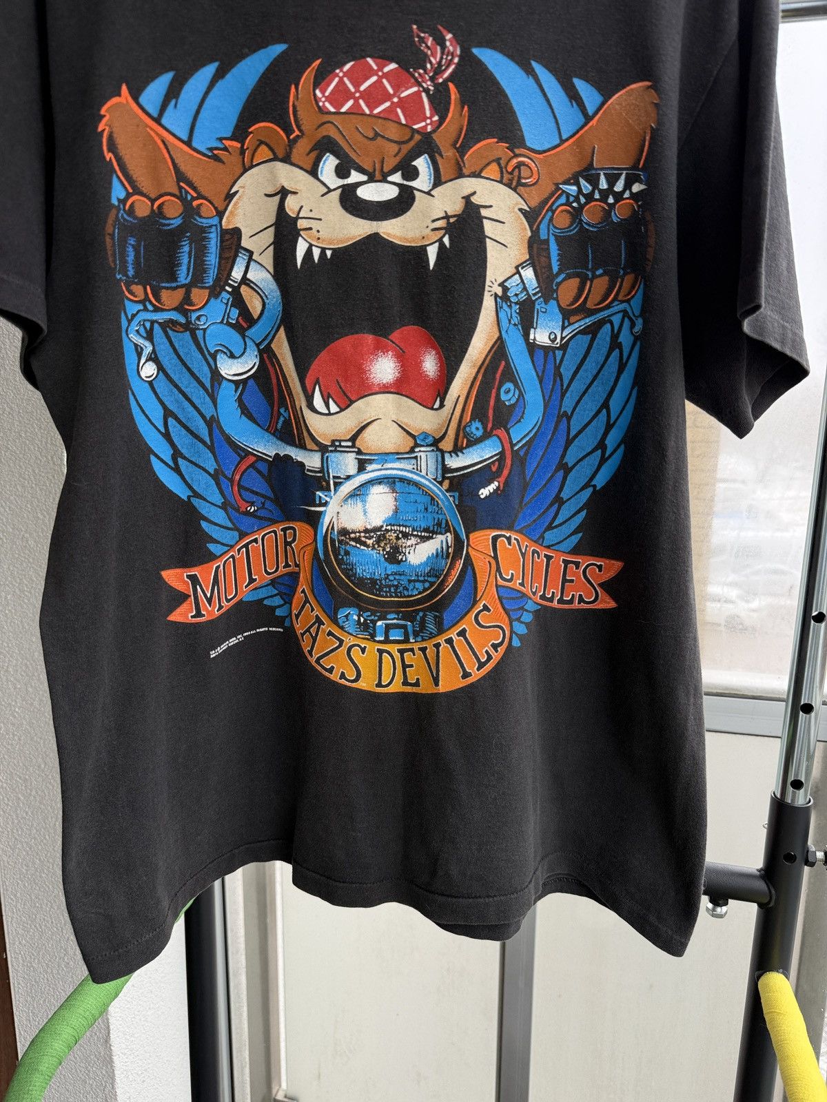 Warner Bros Warner Bros Vintage 1990 Design Taz's Devils Taz Motorcycle Size US M / EU 48-50 / 2 - 3 Thumbnail