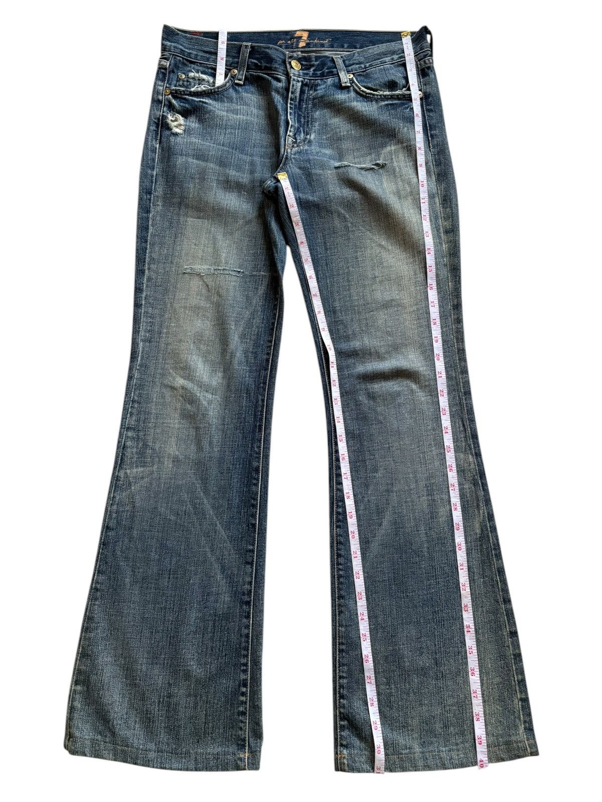 7 For All Mankind Vintage 7 For All Mankind Mud Wash Distressed Flare Jeans Size 32" / US 10 / IT 46 - 13 Thumbnail
