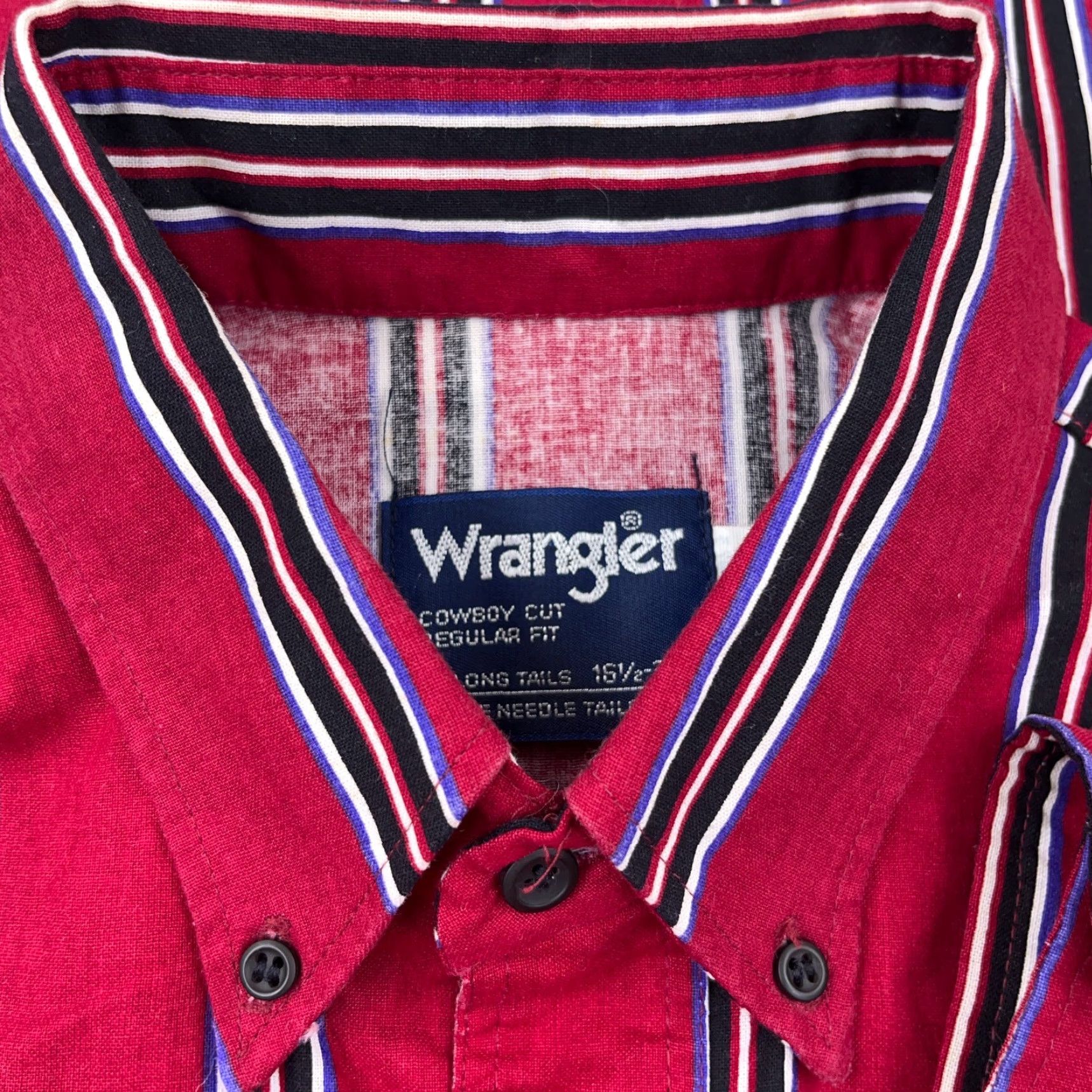 Wrangler VINTAGE Wrangler Western Shirt Men 16.5 Long Sleeve Button Cowboy 90s USA Red Size US L / EU 52-54 / 3 - 5 Thumbnail