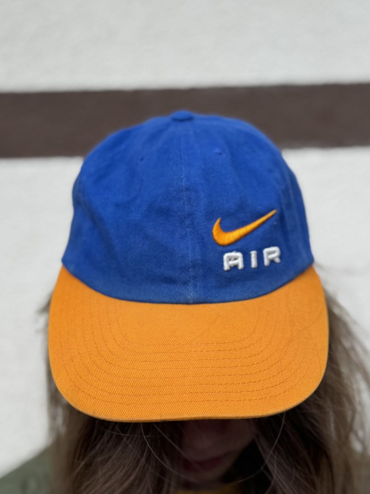 Nike Vintage 90s Nike Air Retro Blue Orange Cap Size ONE SIZE - 4 Thumbnail