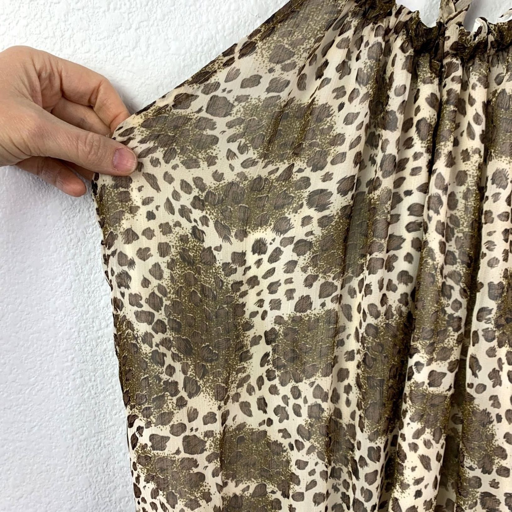 Vintage VINTAGE Daytrip Women's M Leopard Smocked Shirt T-Back Mob Wife Y2K Size M / US 6-8 / IT 42-44 - 6 Thumbnail