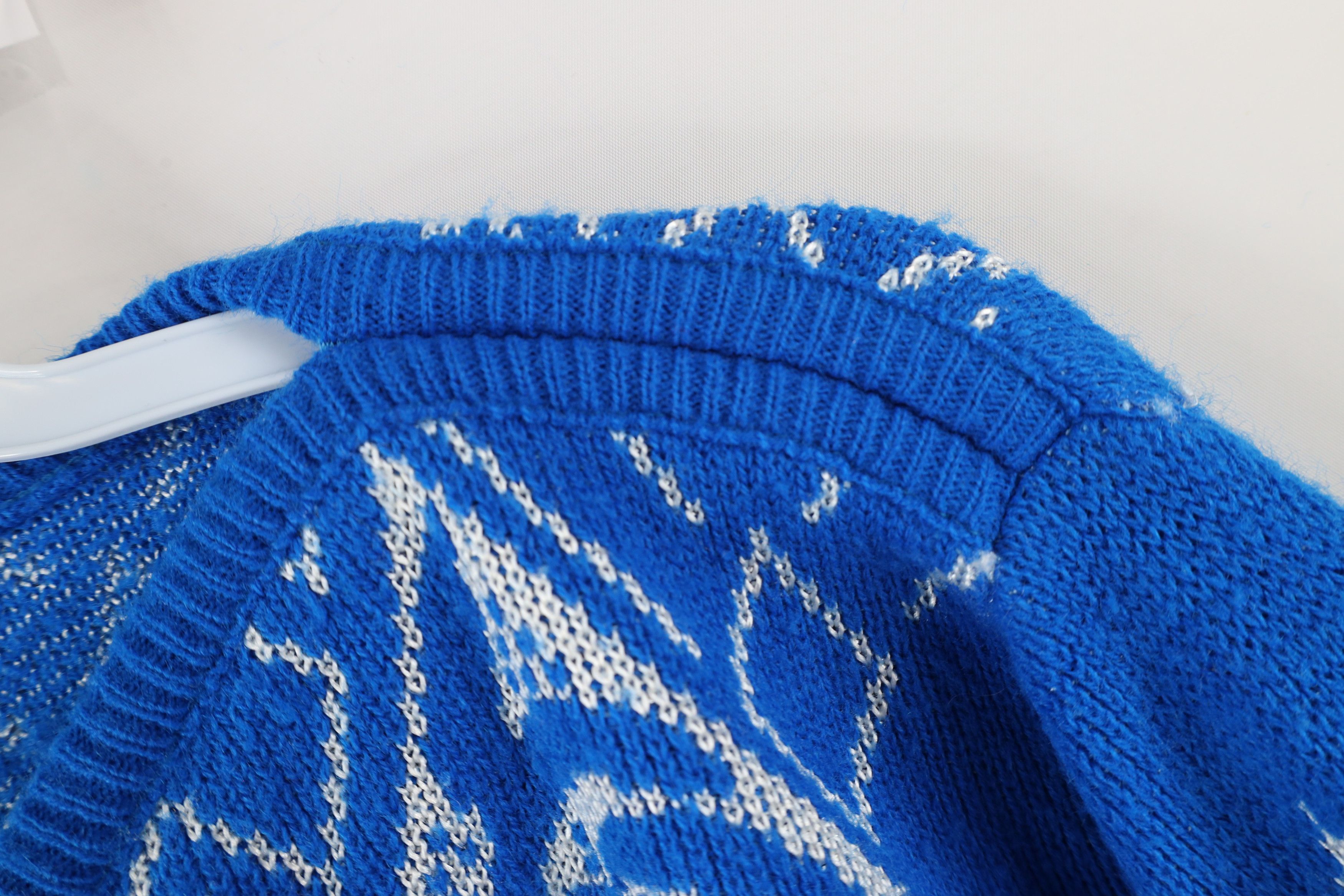 Vintage Vintage 80s 90s Streetwear Flower Knit Sweater Blue USA Size L / US 10 / IT 46 - 6 Thumbnail