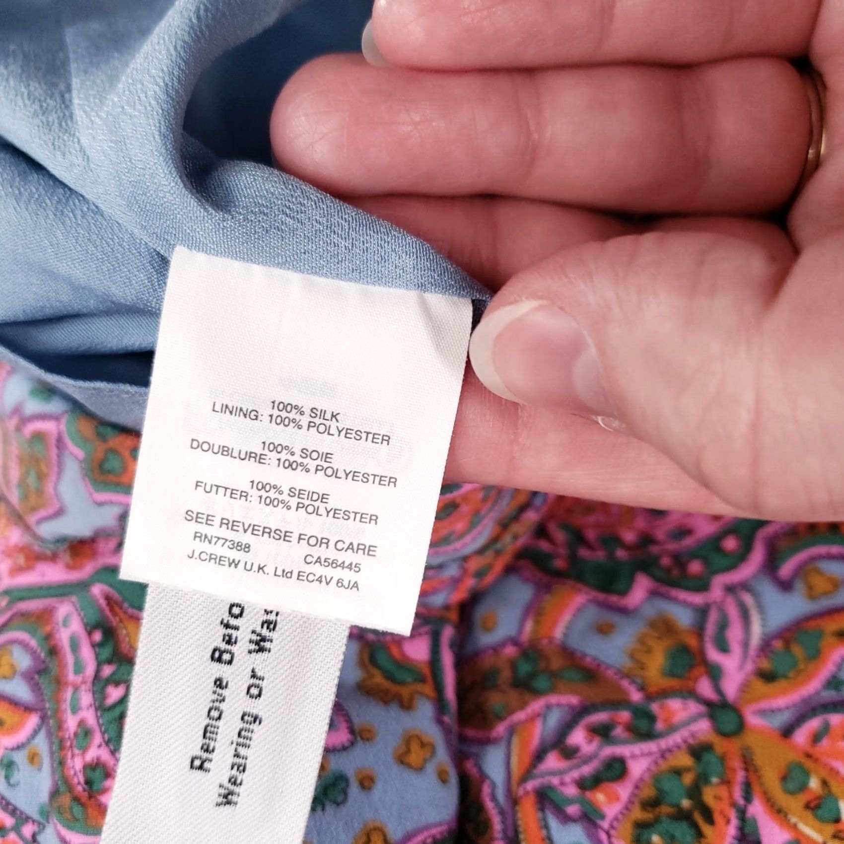 J.Crew J.CREW Dress Womens 2 Pink Orange Paisley Silk Mini Shift Flutter Sleeve Lined Size XS / US 0-2 / IT 36-38 - 7 Thumbnail