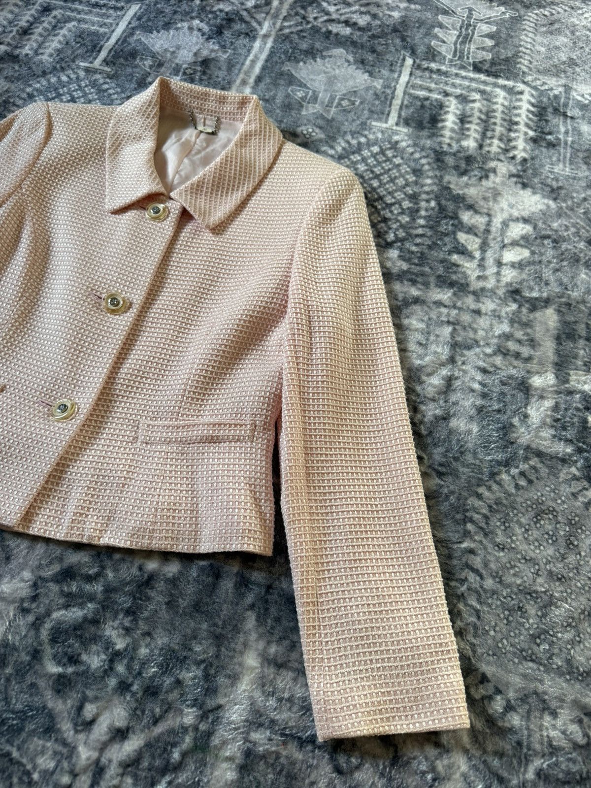 Courreges Vintage Couregges Pastel Pink Cropped Tweed Blazer Jacket Size M / US 6-8 / IT 42-44 - 5 Thumbnail