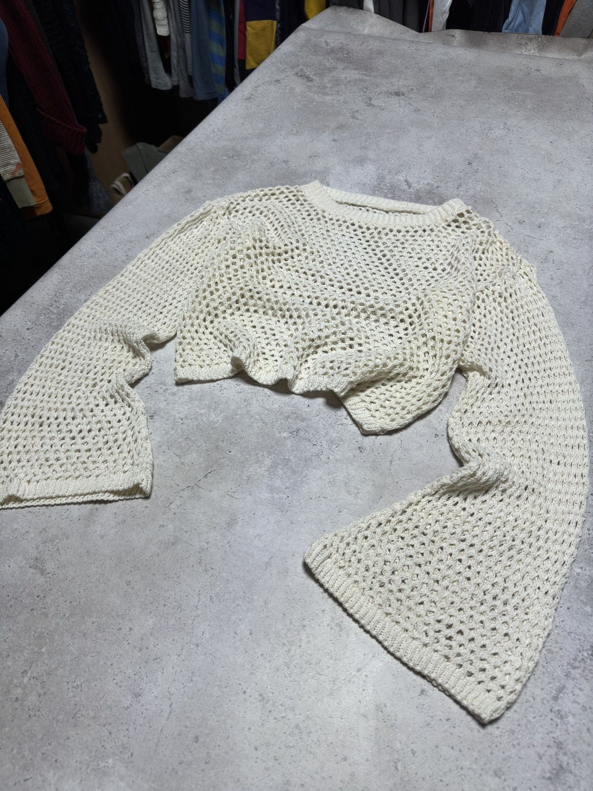 If Six Was Nine × Japanese Brand × Junya Watanabe Vintage Japanese Flare Sleeve Junya Watanabe Style Sweater Size US L / EU 52-54 / 3 - 3 Thumbnail