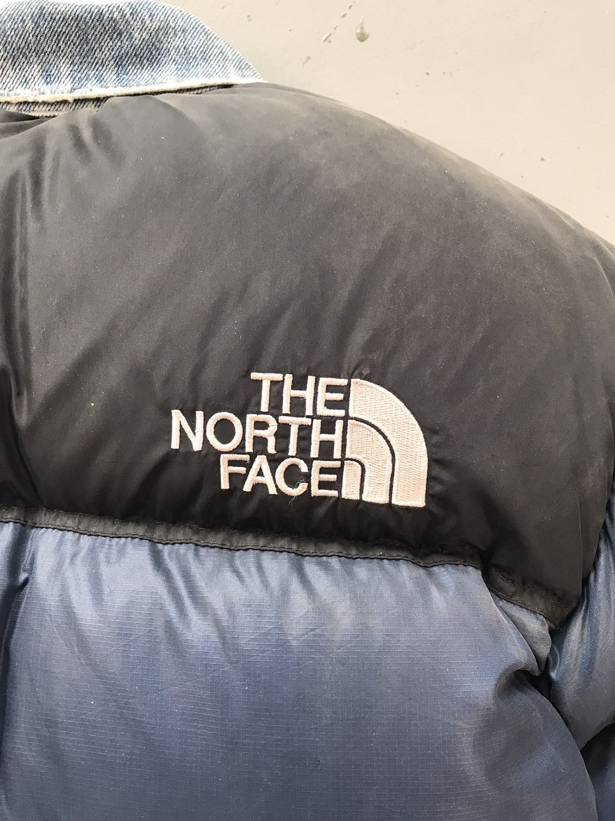 Levi's × The North Face × Vintage Vintage upcycle Levi’s orange x the north face denim puffer Size US XS / EU 42 / 0 - 9 Thumbnail
