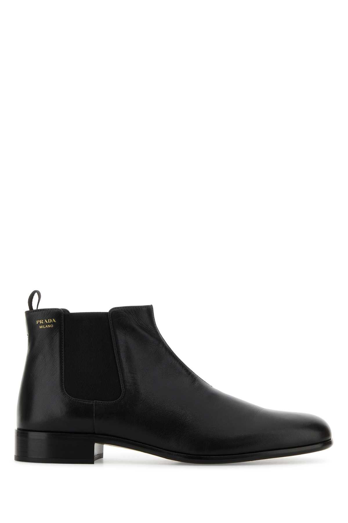 Black Leather Ankle Boots