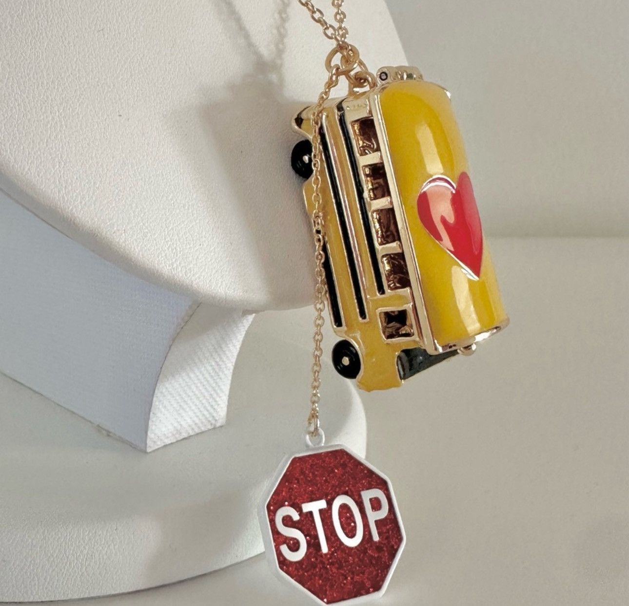 Betsey Johnson Betsey Johnson BACK TO SCHOOL Bus Heart Locket Necklace Size ONE SIZE - 4 Thumbnail
