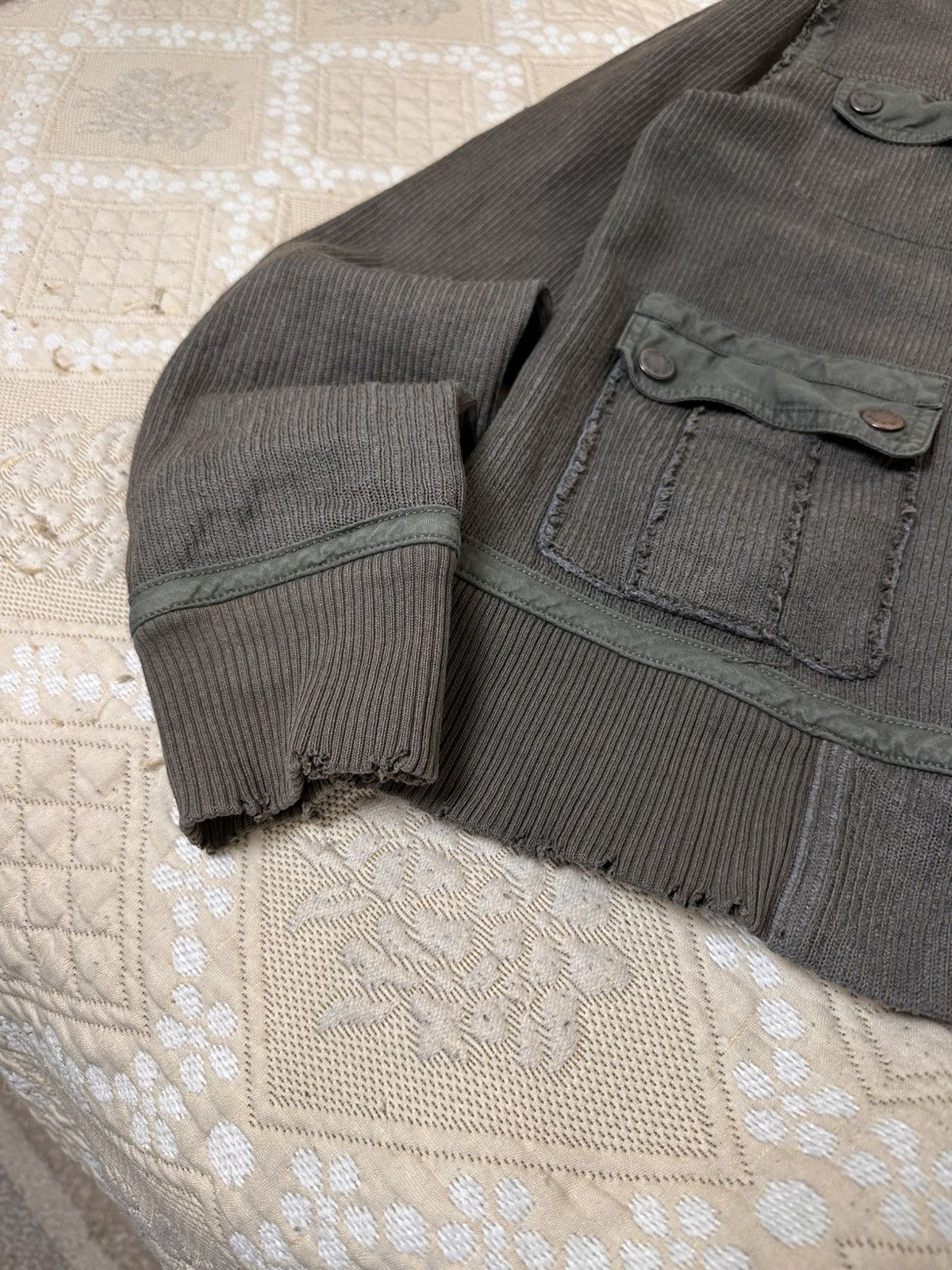 DKNY 🔥 DKNY JEANS Zip Up Military Pocket Distressed Pullover Y2K Size US M / EU 48-50 / 2 - 8 Thumbnail
