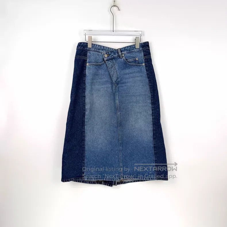 Loewe Loewe Washed blue leather label denim skirt Size 26" / US 2 / IT 38 - 3 Thumbnail