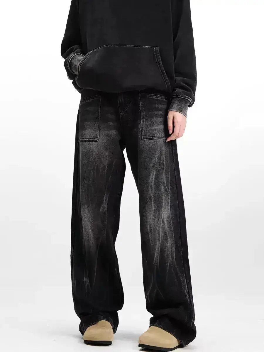 Japanese Brand High Street Design Washed Ash Straight Leg Jeans Size US 32 / EU 48 - 6 Thumbnail