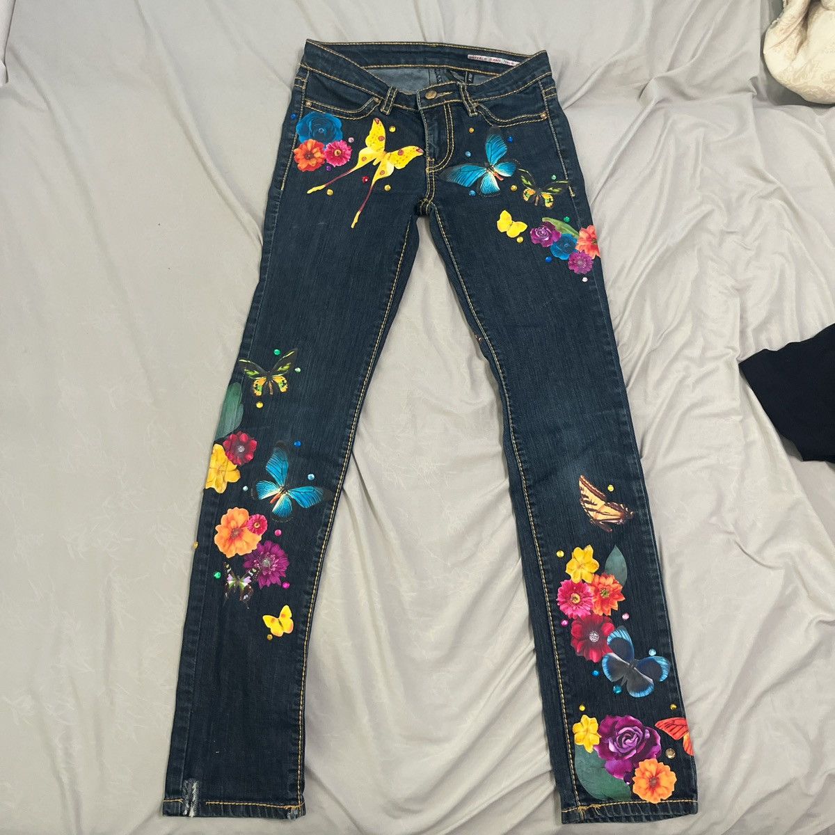 Vintage Rare butterfly jeans Size 26" / US 2 / IT 38 - 1 Thumbnail