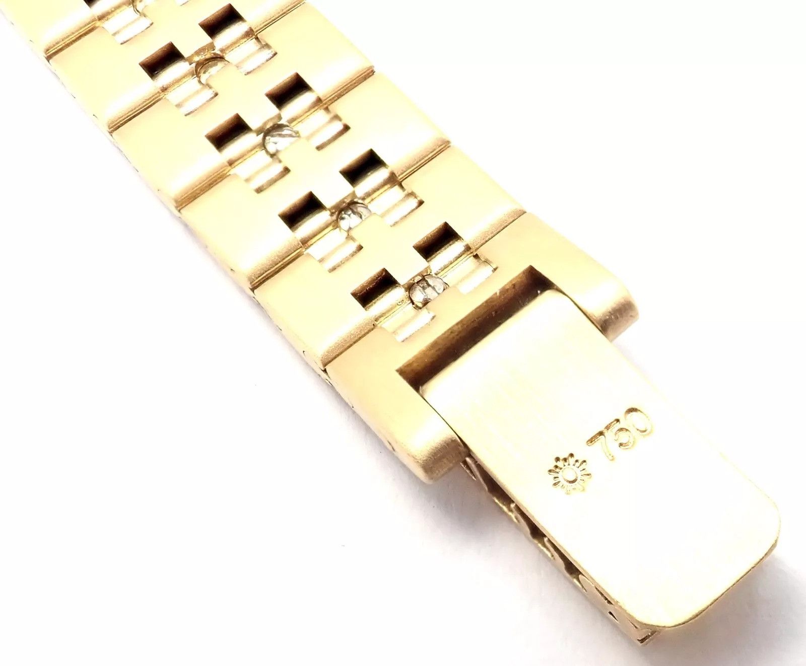 Hermes Vintage Hermes Paris 18k Yellow Gold Diamond H Link Bracelet Size ONE SIZE - 10 Thumbnail
