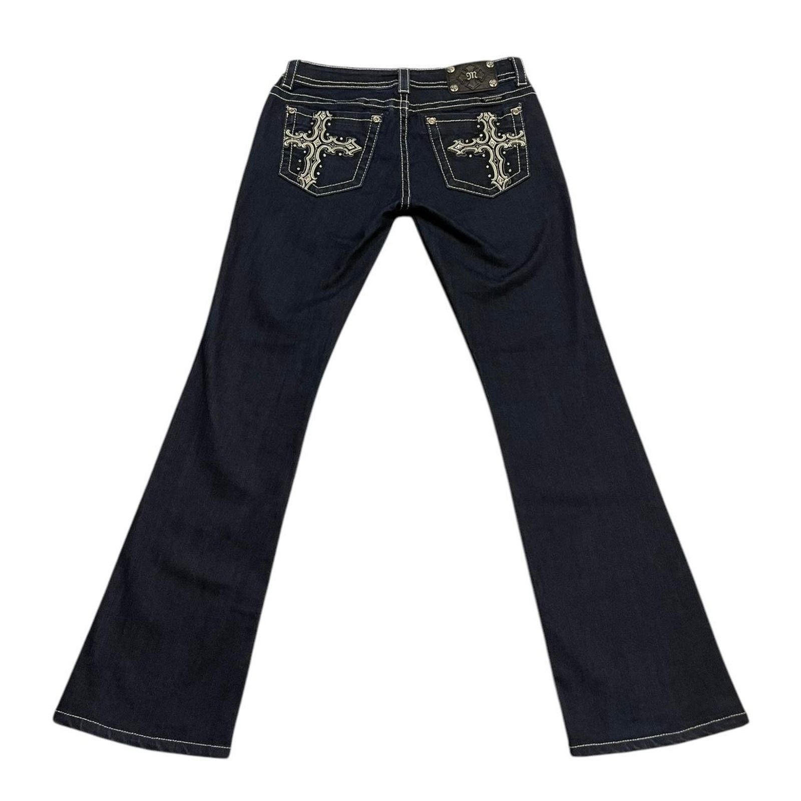 Miss Me VTG Y2K rave skater Miss Me bootcut jeans studded crosses Size 30" / US 8 / IT 44 - 1 Thumbnail