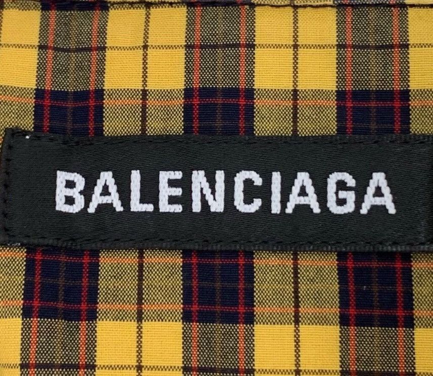 Balenciaga Balenciaga Yellow plaid lapel cotton short sleeved shirt Size US M / EU 48-50 / 2 - 6 Thumbnail