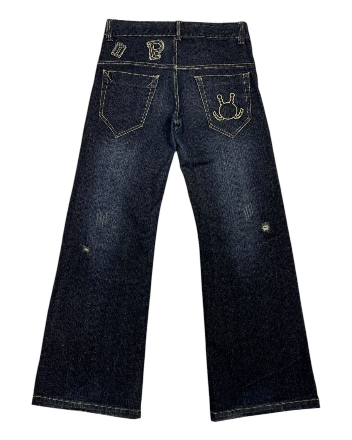 If Six Was Nine × JNCO 🔥Y2K Low Rise Flare Baggy Jeans Wide Leg Inner Press Denim Size US 30 / EU 46 - 8 Thumbnail