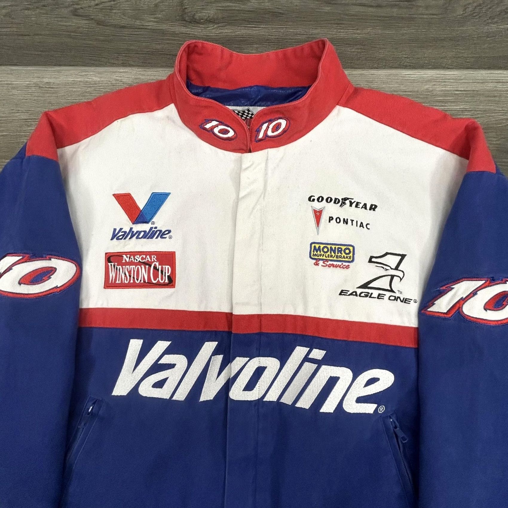 NASCAR VINTAGE Nascar Jacket Mens XL Blue Racing Valvoline Winston Goodyear 10 NASCAR 90s Vintage Mens Blue Jacket Size US XL / EU 56 / 4 - 5 Thumbnail