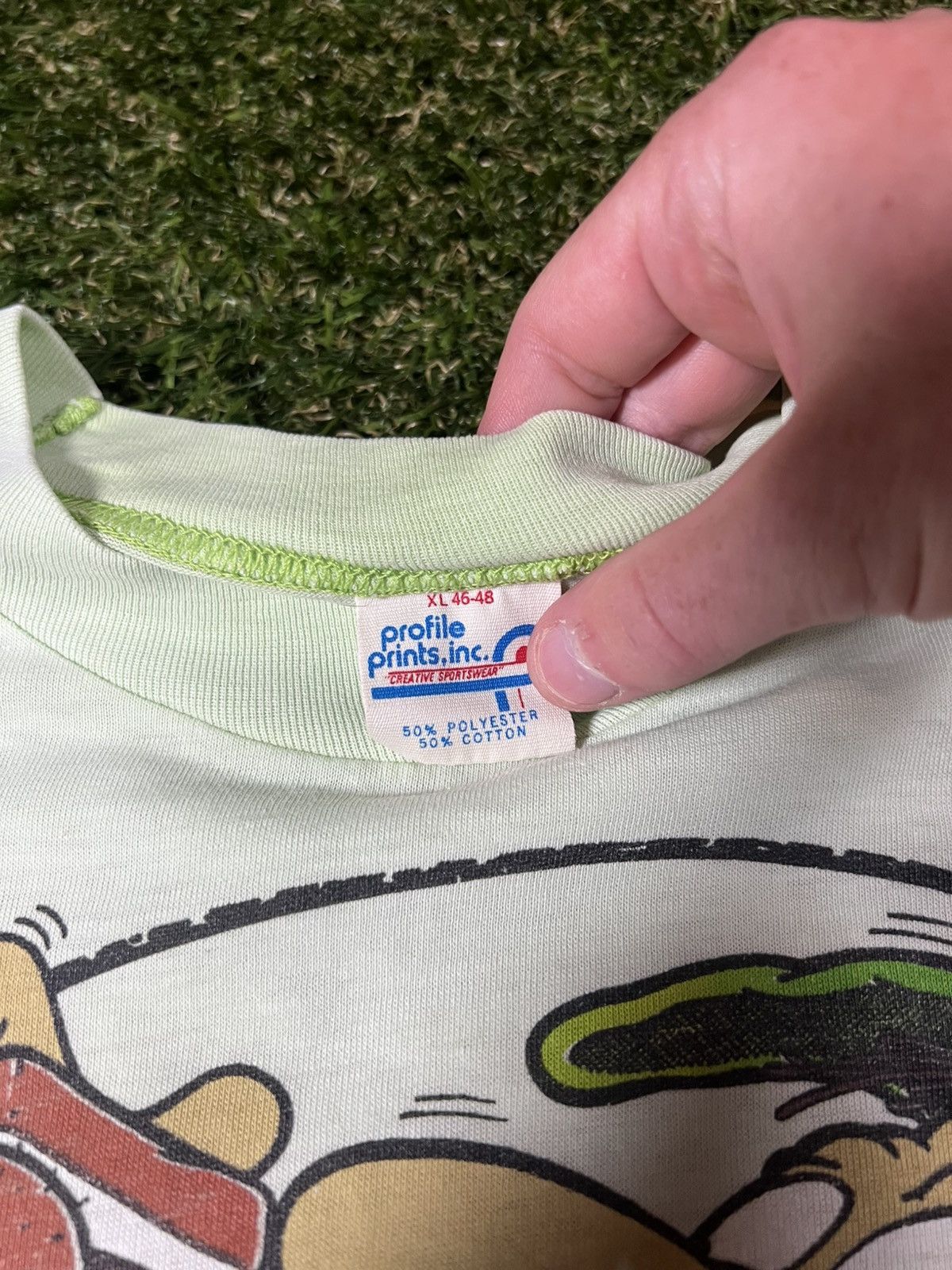Junk Food Vintage 70s Junk Food Junkie Cartoon Graphic Mint Faded Tee Size US XL / EU 56 / 4 - 2 Thumbnail