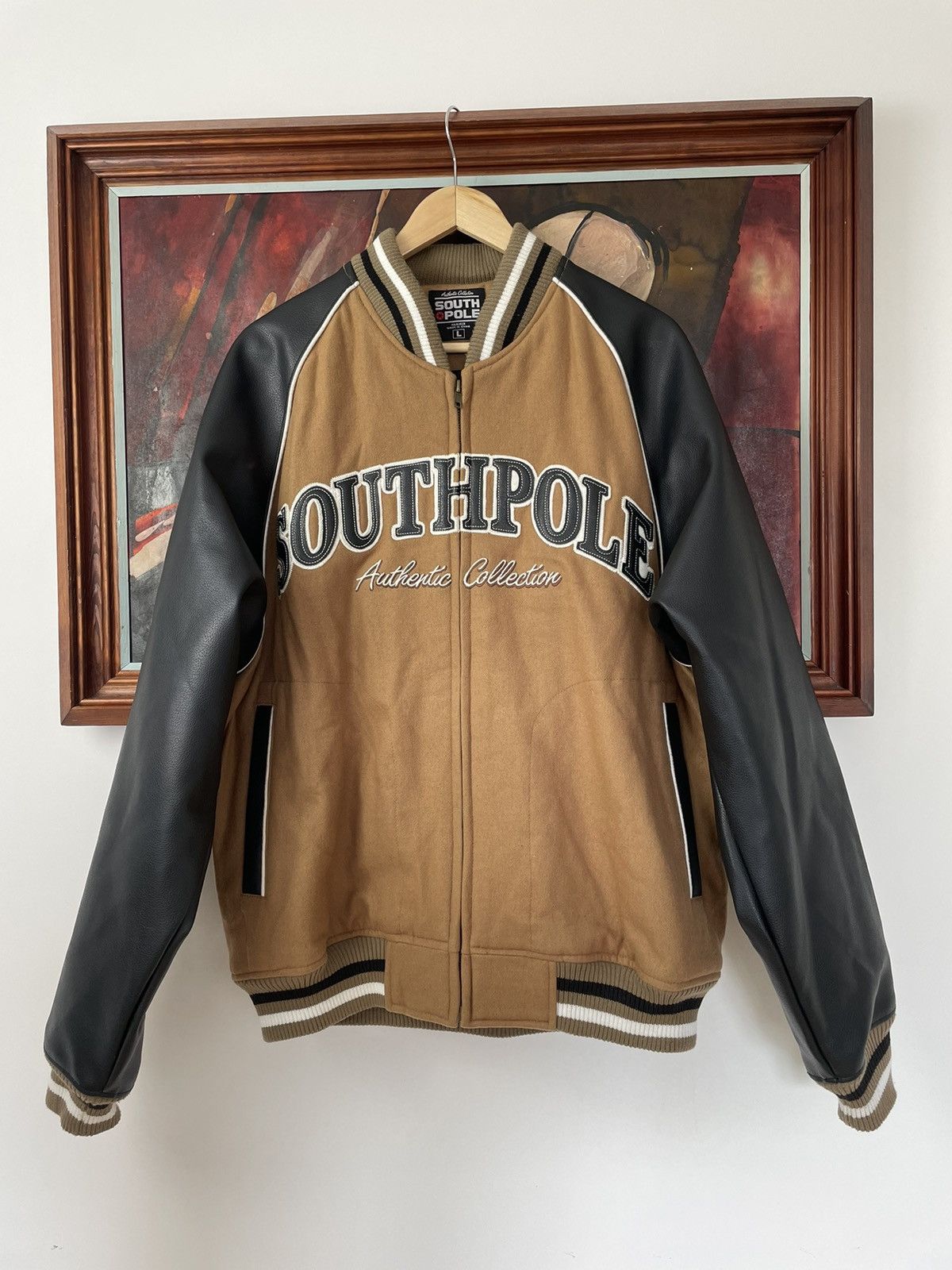 Southpole SouthPole Vintage Y2k Wool Leather Varsity Jacket Rap Skate Size US L / EU 52-54 / 3 - 1 Thumbnail
