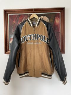 Men´s winter jacket // South Pole Imitation Leather Bubble Jacket black