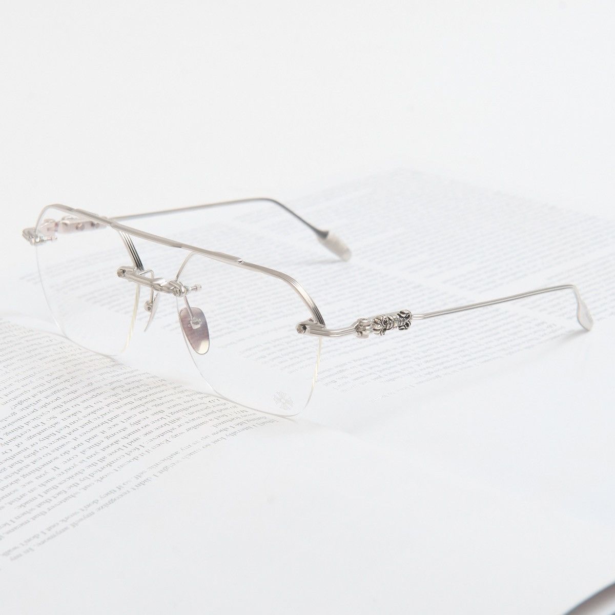 Chrome Hearts CHROME HEARTS FLUID BRUSHED SILVER GLASSES Size ONE SIZE - 2 Thumbnail