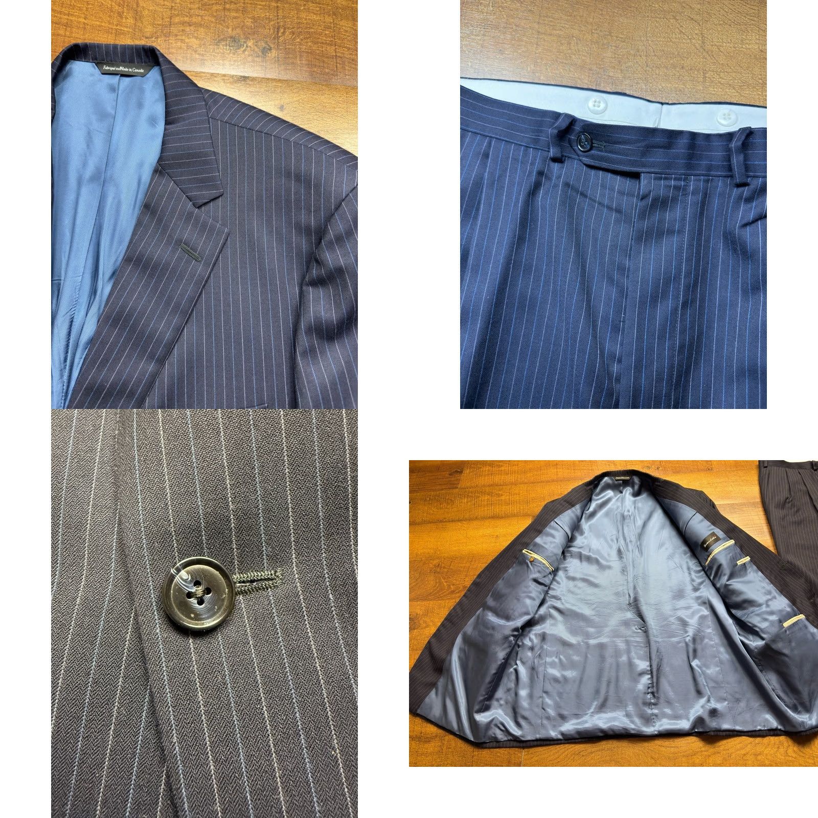 Vintage Samuelsohn Suit Mens 46 Blue 2pc Blazer Trousers Wool Men 46R 40X28 Pinstripe READ Size US 30 / EU 46 - 8 Thumbnail