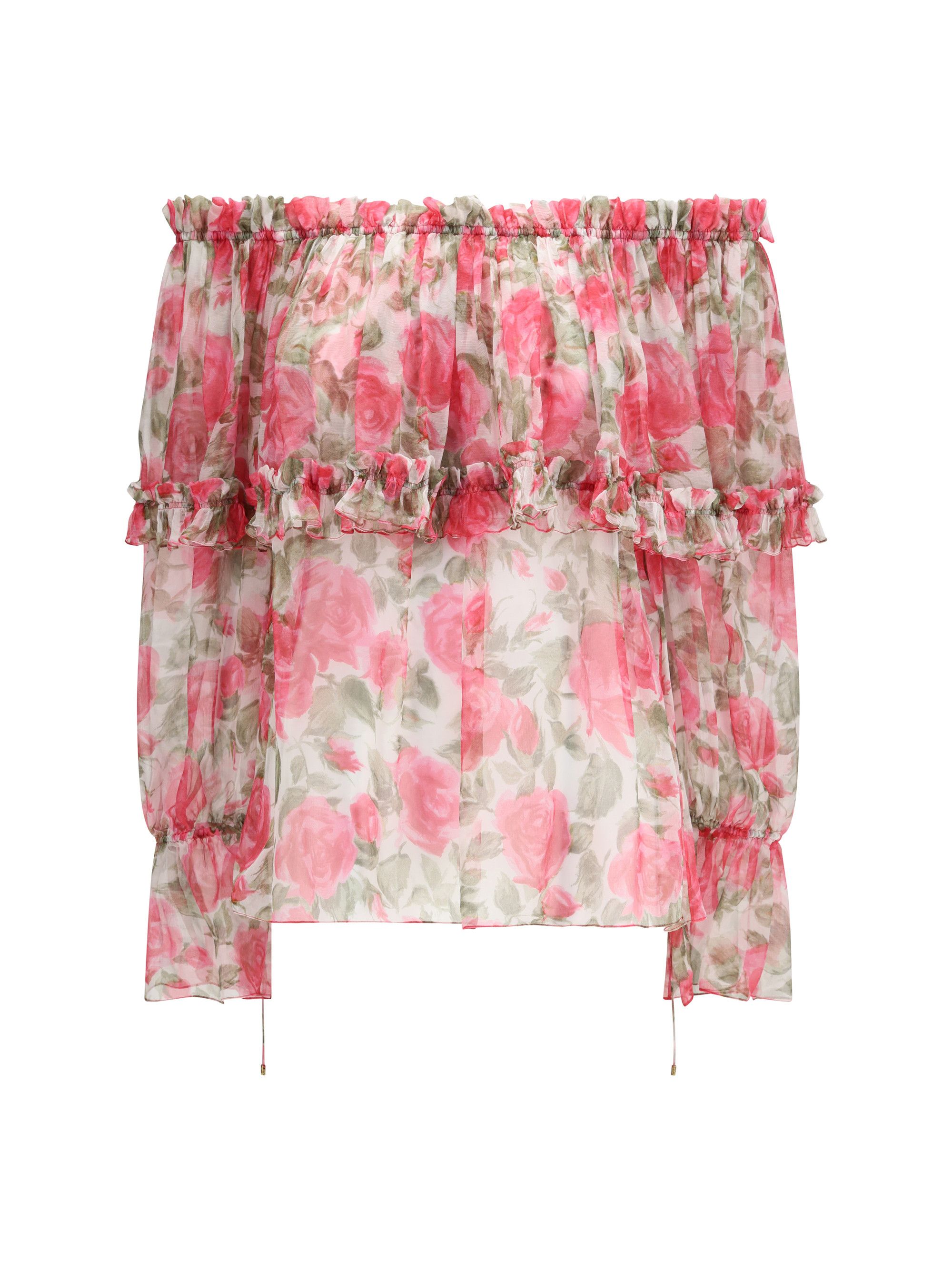 Chloe Off-shoulder floral print silk Top Size M / US 6-8 / IT 42-44 - 1 Thumbnail