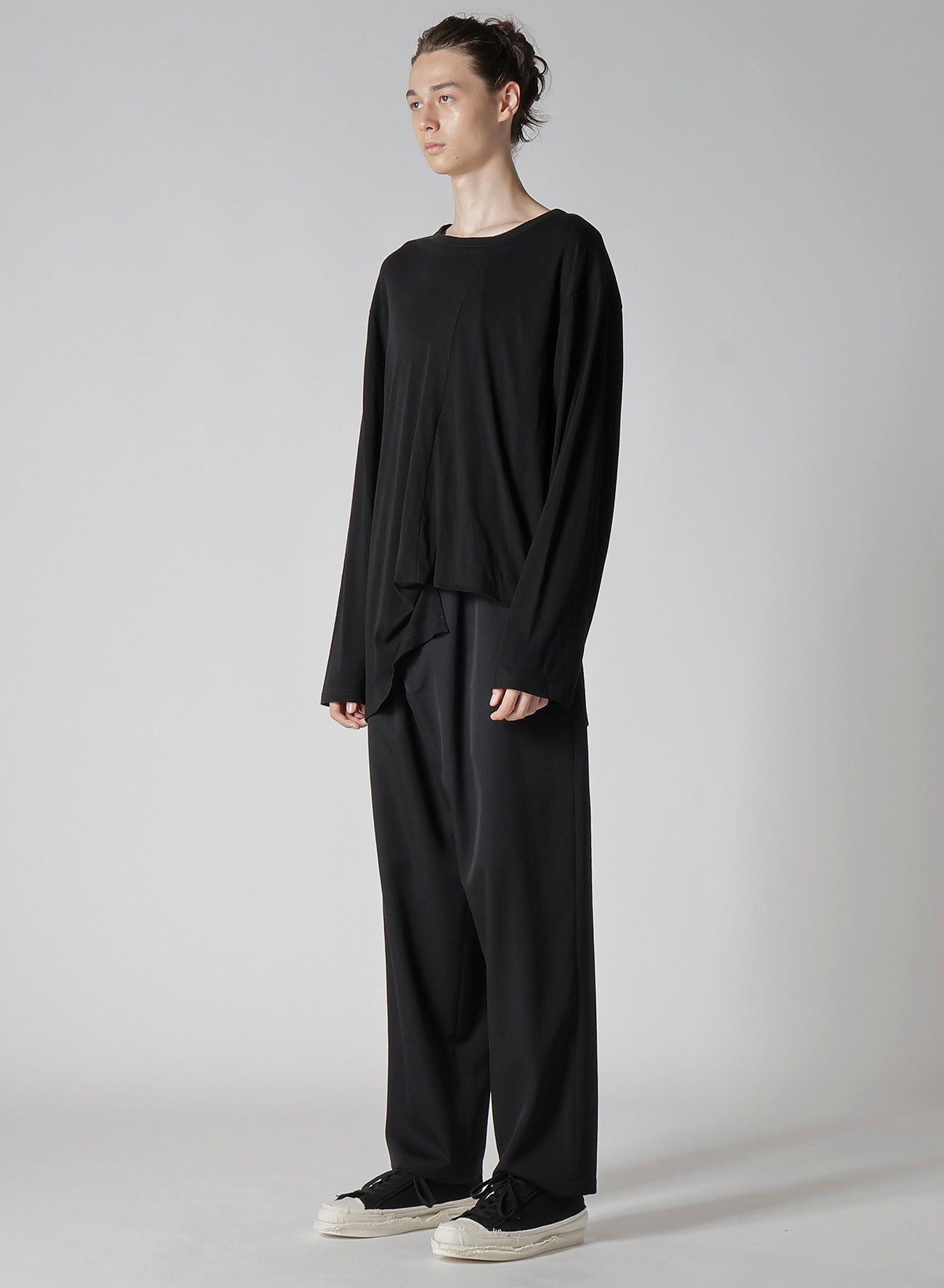 Yohji Yamamoto Yohji Yamamoto Pour Homme - Tencel ASYMMETRY LONG SLEEVE T Size US L / EU 52-54 / 3 - 10 Thumbnail