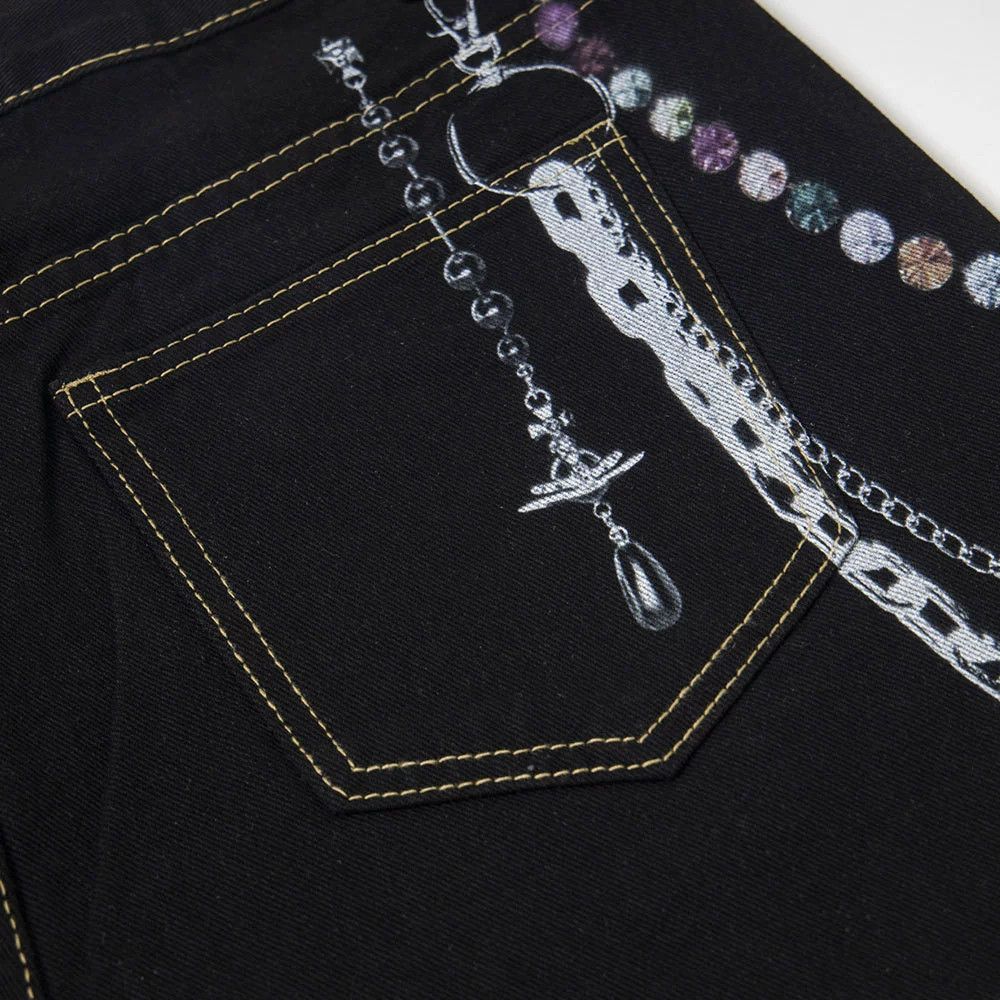 Japanese Brand × Jean Men's washed straight-cut cargo poker print denim shorts Size US 32 / EU 48 - 5 Thumbnail