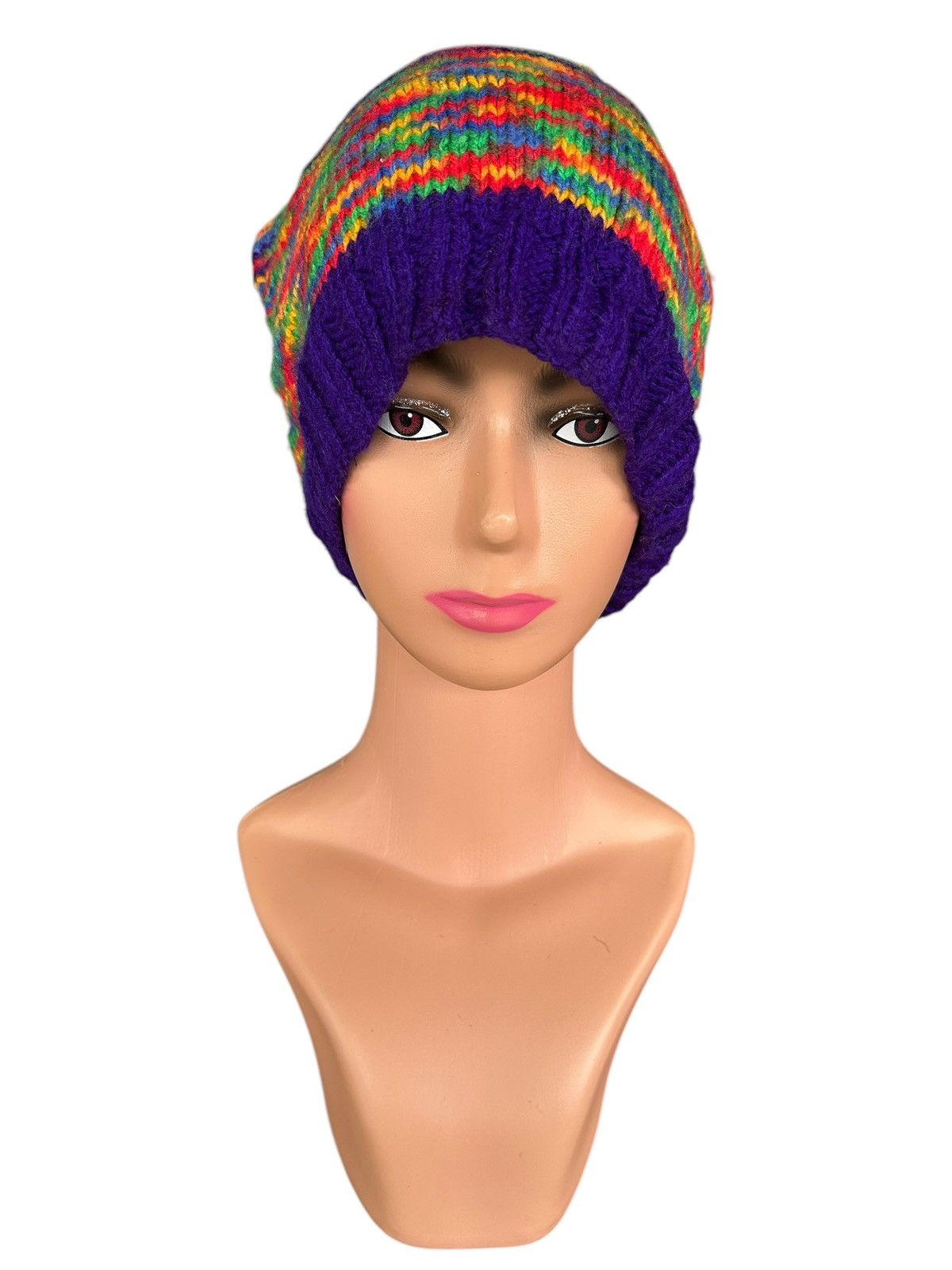 Japanese Brand × Kapital × Vintage Crochet Knitted Handmade Rare Beanie Hats ☠️☠️ Size ONE SIZE - 2 Thumbnail