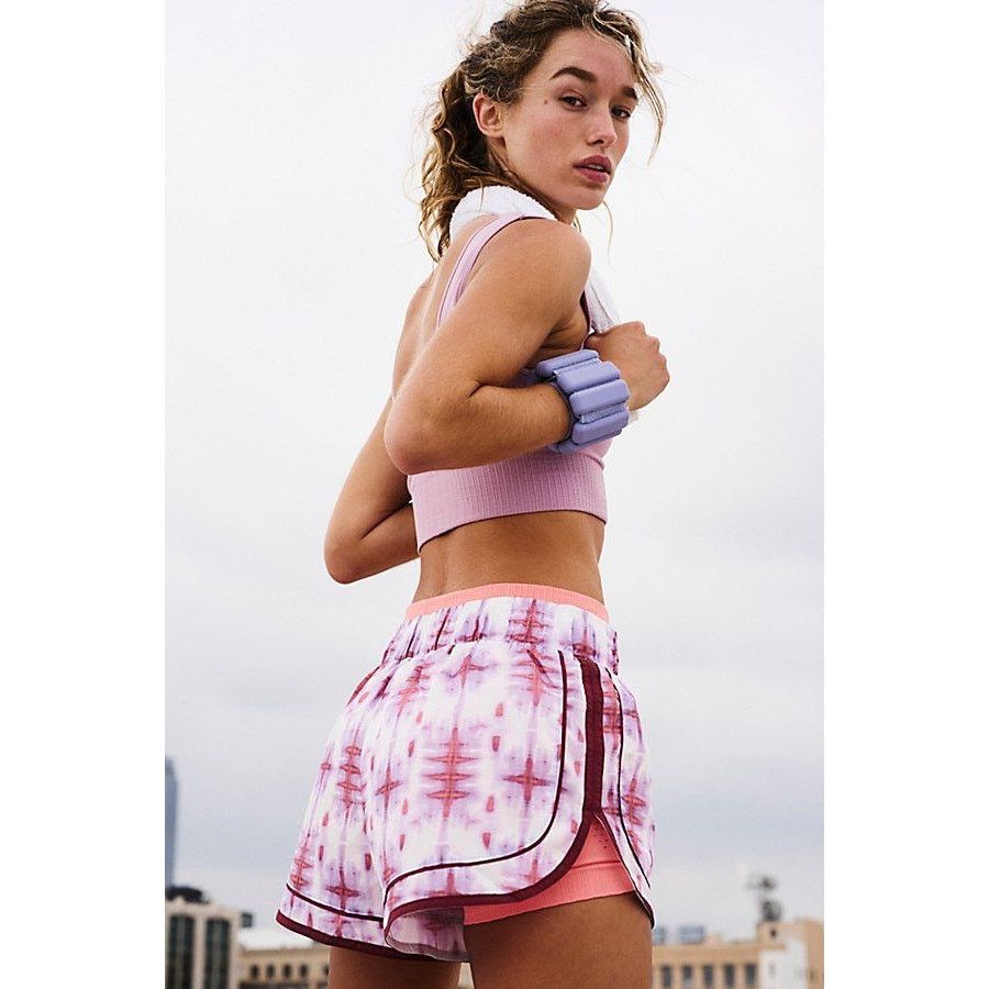 Free People New FP Movement Varsity Blues Printed Shorts $40 Sz L Purple Size 36" / US 14 / IT 50 - 3 Thumbnail
