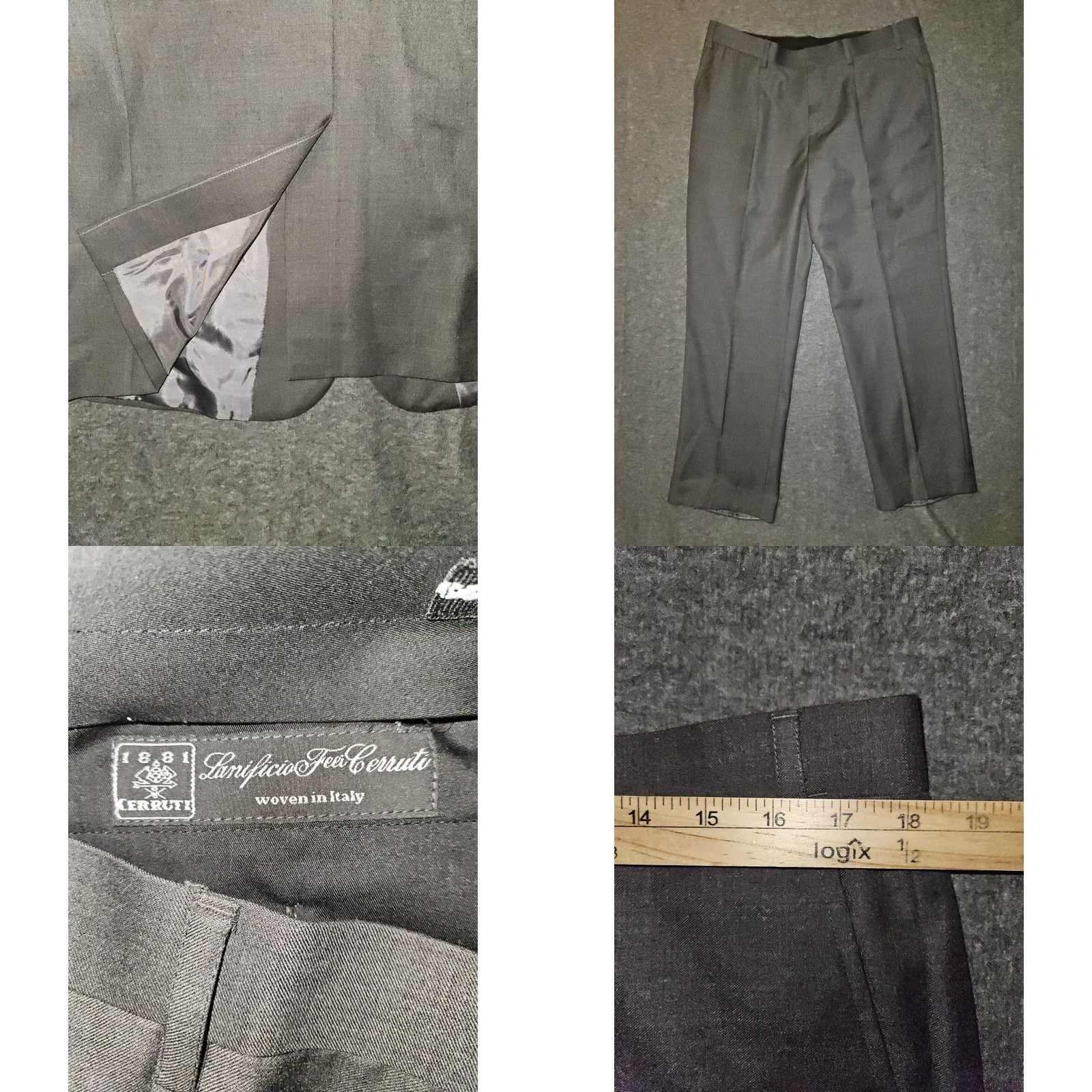 Cerruti 1881 Cerruti 1881 Lanificio Wool Blazer 2 Piece Men's 44 Charcoal Gray Vintage 90s Italian Wool Blazer Mens Size 44R - 9 Thumbnail