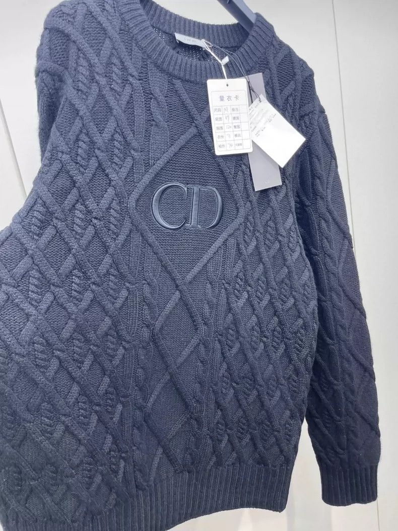 Dior Dior Black embroidered CD knitted jacquard sweater 2504-Nex Size US M / EU 48-50 / 2 - 5 Thumbnail
