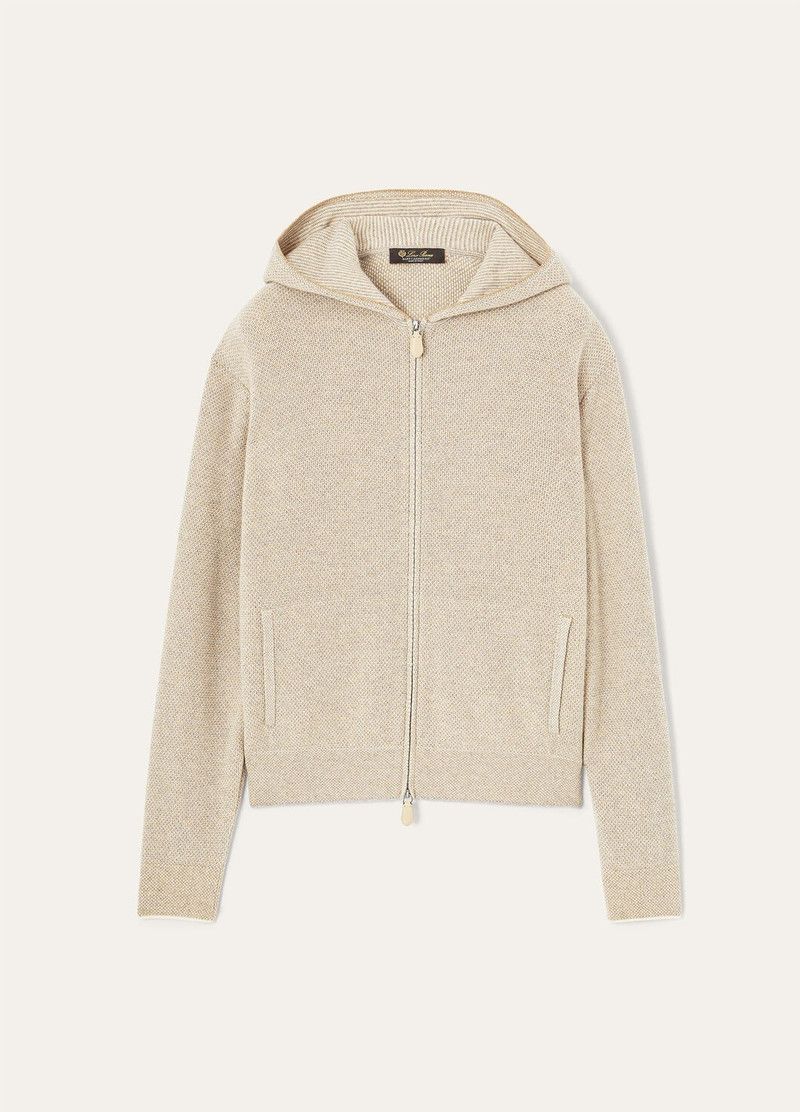 Loro Piana o1srvl11e0526 FAP2129 Varallo Hooded Bomber Jacket in Beige Size M / US 6-8 / IT 42-44 - 1 Thumbnail