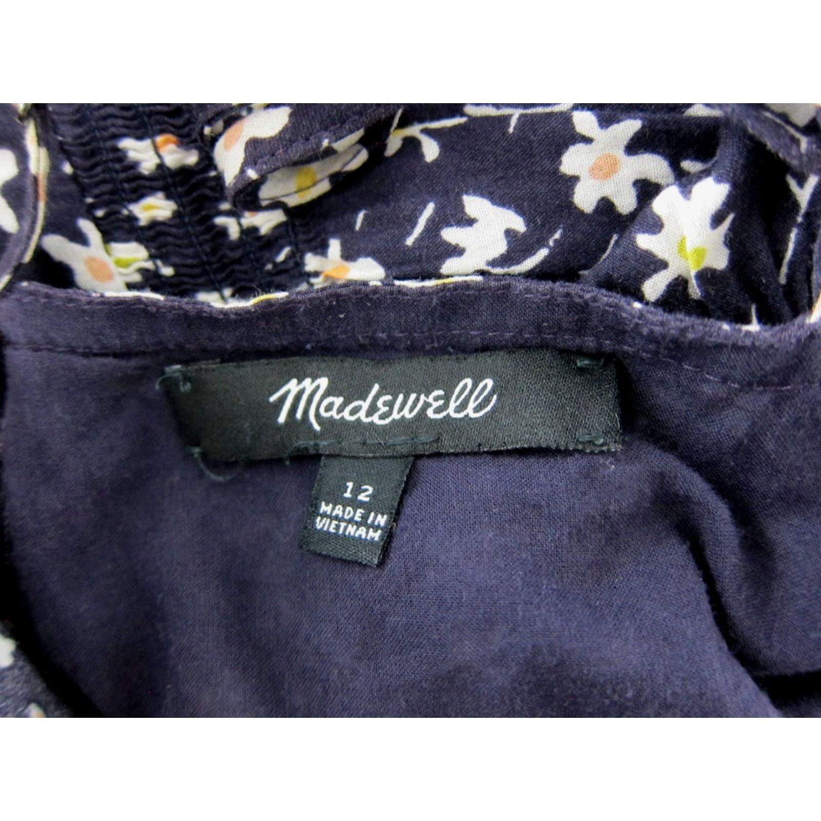 Madewell Madewell Navy Blue White Floral Cotton Pocket Long Midi Tank Slip Dress 12 Size XL / US 12-14 / IT 48-50 - 3 Thumbnail