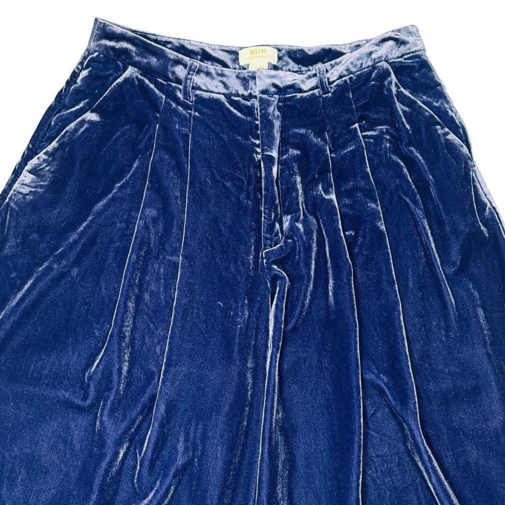Anthropologie NWT New $158 Anthropologie Maeve Velvet Avery Navy Wide Leg Size 36" / US 14 / IT 50 - 9 Thumbnail