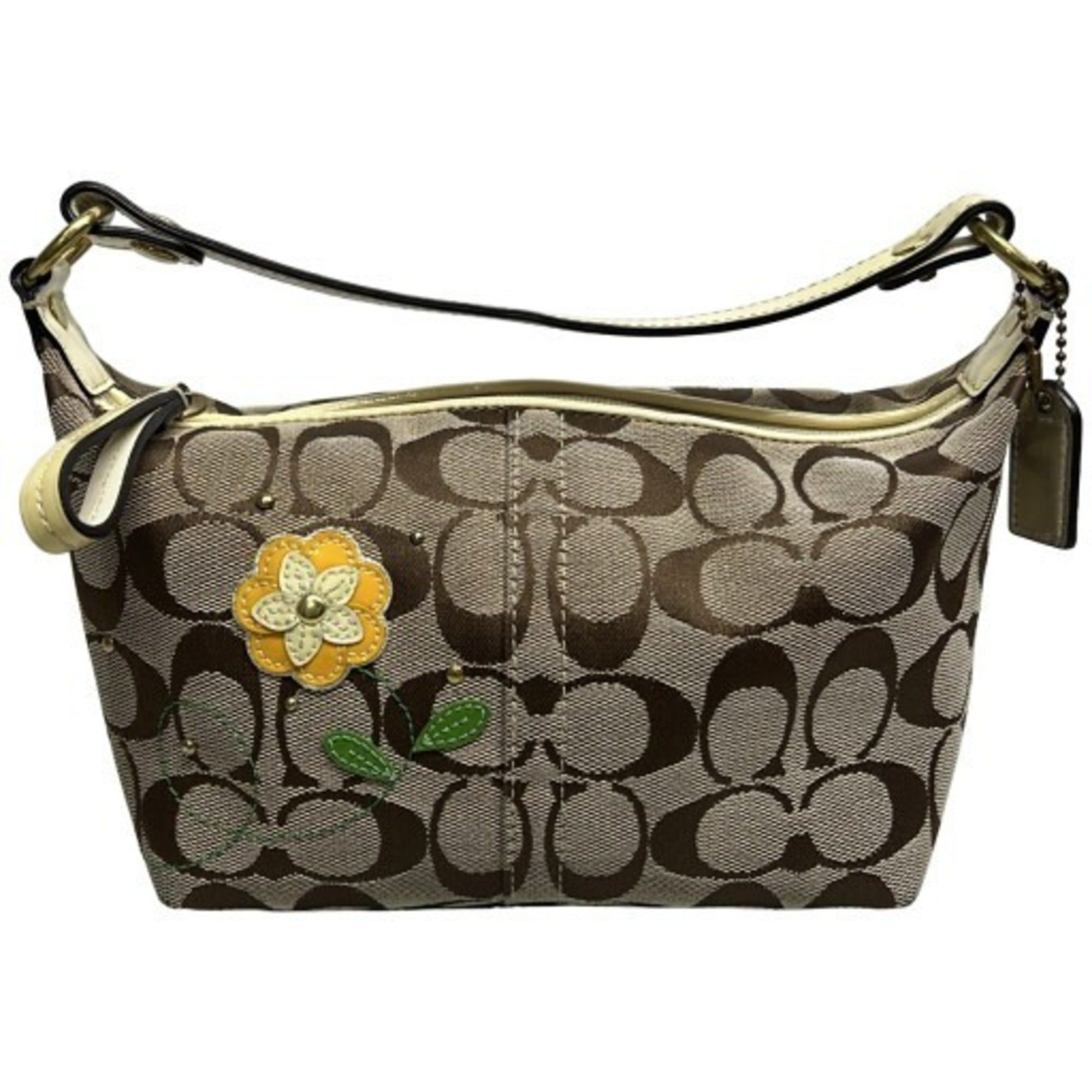 Coach Signature Enamel Flower Motif Canvas Pouch Handbag 41103 Mikunigaoka Store, Women's