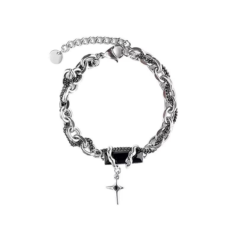 Jewelry Black Zircon Star Bracelet Size ONE SIZE - 6 Thumbnail