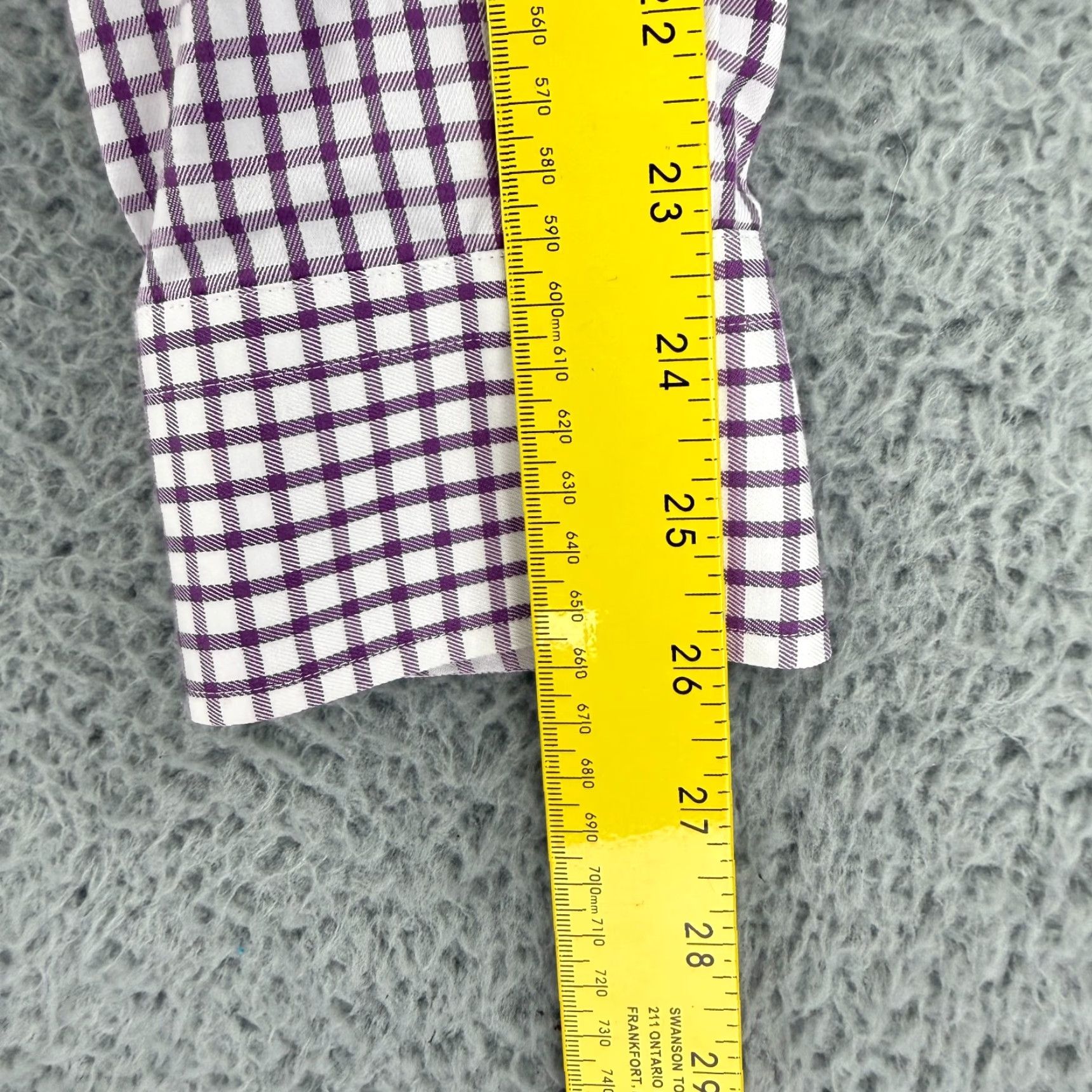 Peter Millar Peter Millar Button-Down Shirt Mens Large Purple Check Nanoluxe Easycare LS Size US L / EU 52-54 / 3 - 7 Thumbnail