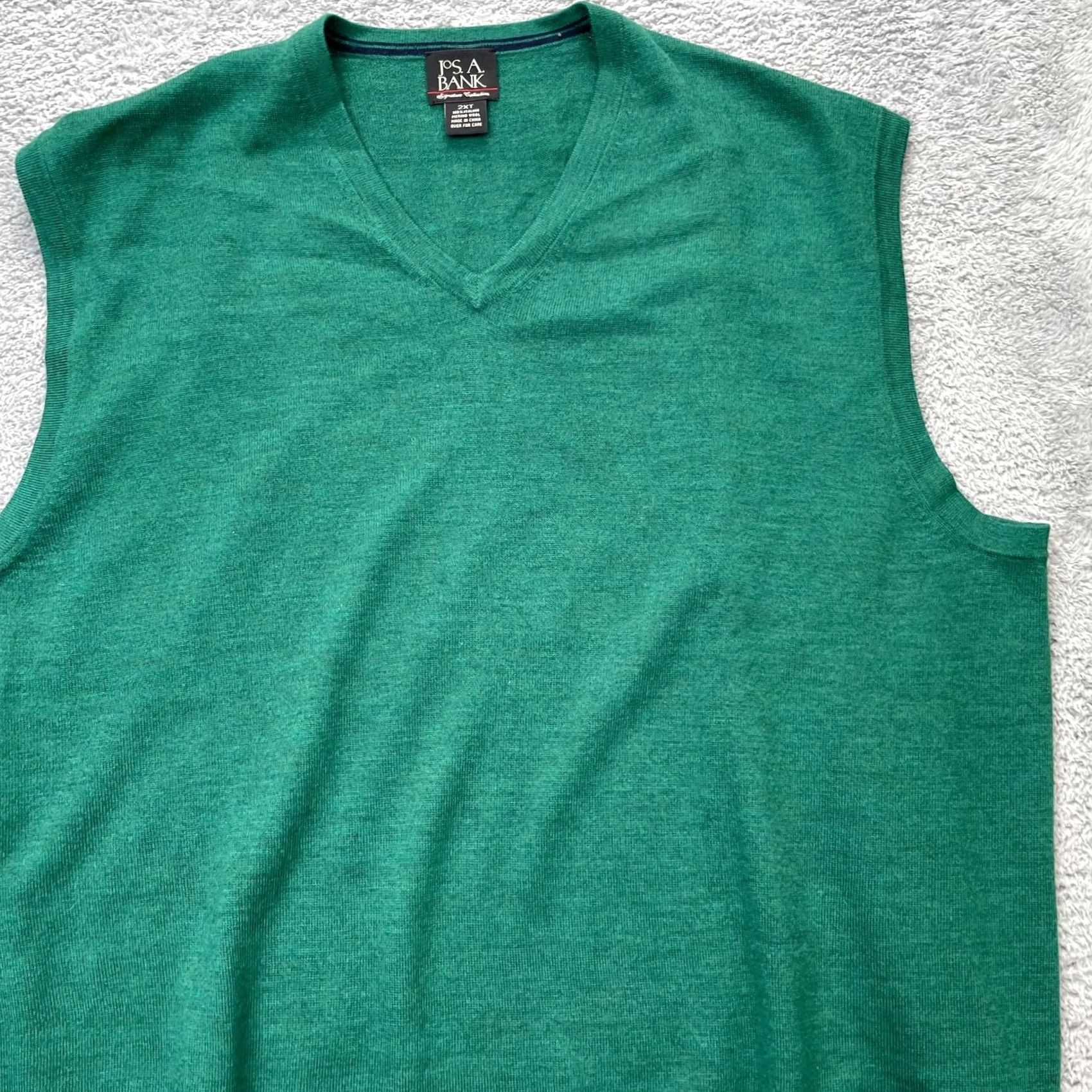 Jos. A. Bank VINTAGE Jos A Bank Vest Mens 2XT Green Wool V-Neck Pullover Sweater Knit Lightweight Classic Mens/Boys Size US XXL / EU 58 / 5 - 4 Thumbnail