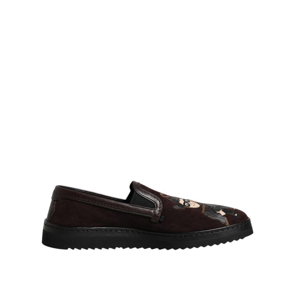 Dolce & Gabbana Dolce & Gabbana Brown Suede DG Family Slip On Flats Shoes Size US 8.5 / EU 41-42 - 1 Thumbnail