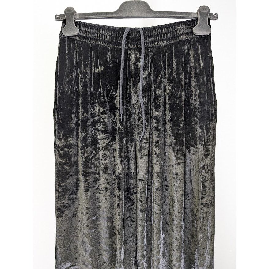 Balenciaga o1rshd1 Baggy Pants BB Paris Icon Shiny Velvet in Black Size US 28 / EU 44 - 3 Thumbnail
